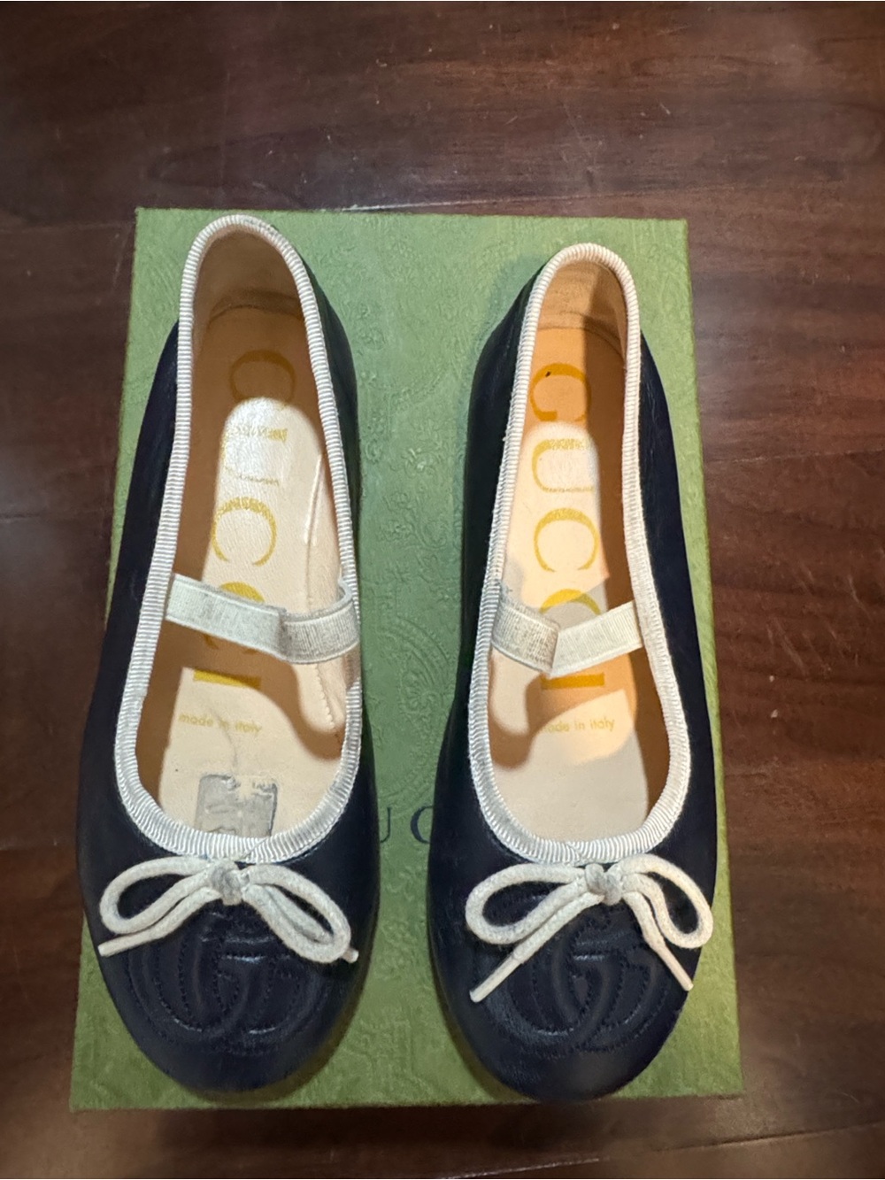 Gucci Kids Dress Shoe Box in Mint Green and Beige
